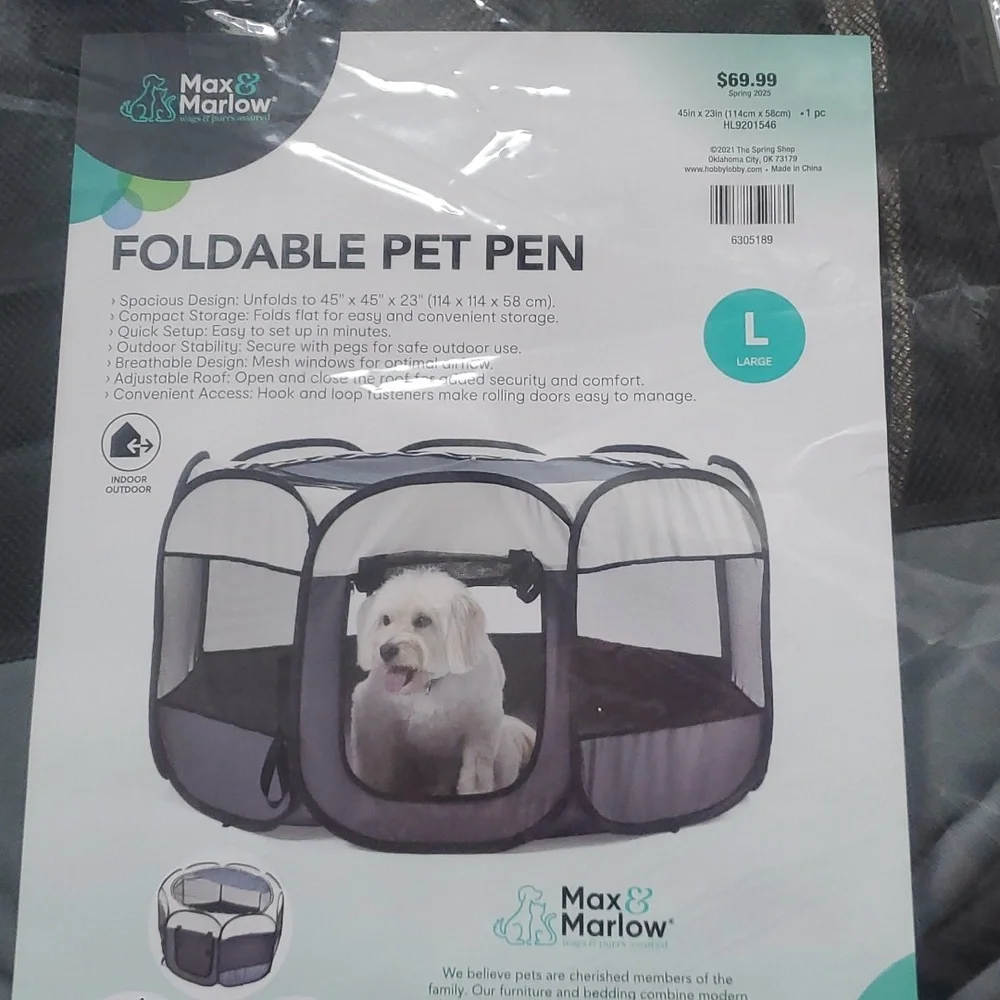 Large foldable pet pen